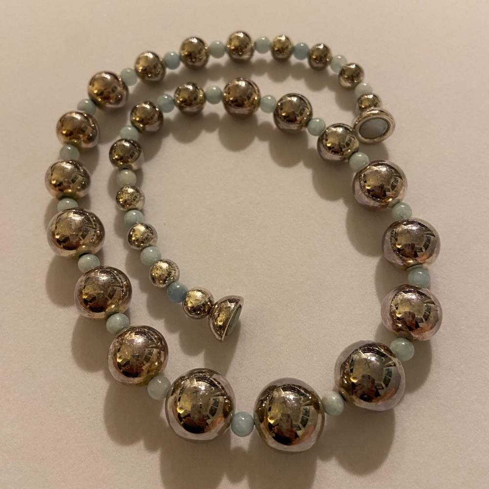 Vintage Milor Italy sterling round balls necklace